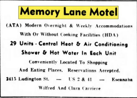 Memory Lane Motel - Jul 1937 Ad
